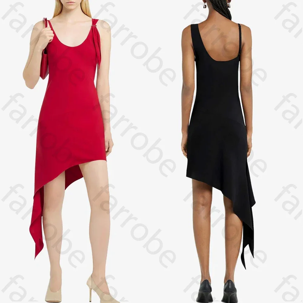 

Customized Knot Asymmetric Midi Dress A-Line Evening Dresses Occasion Formal Exquisite High Quality Prom Party Gowns for Women