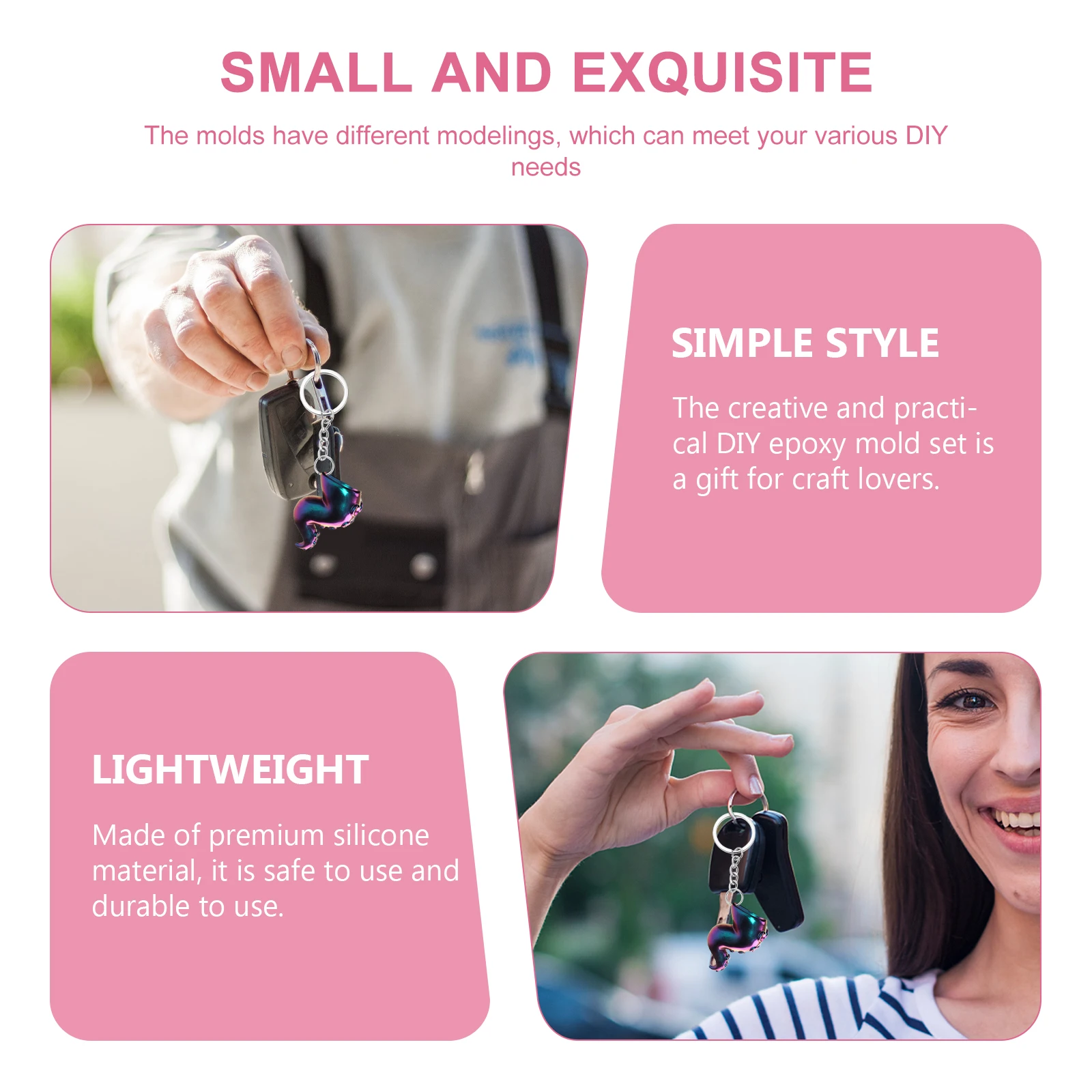 

1 Set Octopus Mold For Keychain Diy Silicone Molds Epoxy Resin Craft Kit Keychain Making Supplies Handmade Jewelry Art Molds