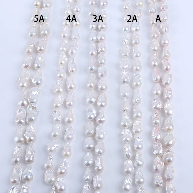 A/AA/AAA/AAAA/AAAAA Hot Sale Natural White Color Freshwater Pearl  13-16mm Fireball Big Baroque Pearls strands For Jewelry DIY