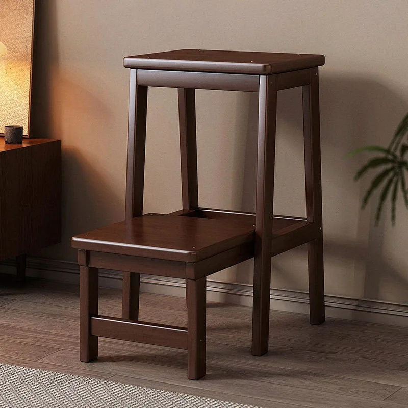 

Solid wood ladder stool foldable ladder dual-purpose climbing ladder stool household multi-functional kitchen high access indoor