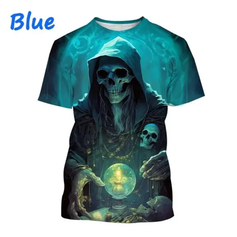 Ropa de moda para hombre, nueva camiseta con estampado 3D de esqueleto, camiseta personalizada de gran tamaño, camisetas Unisex de calle Harajuku de