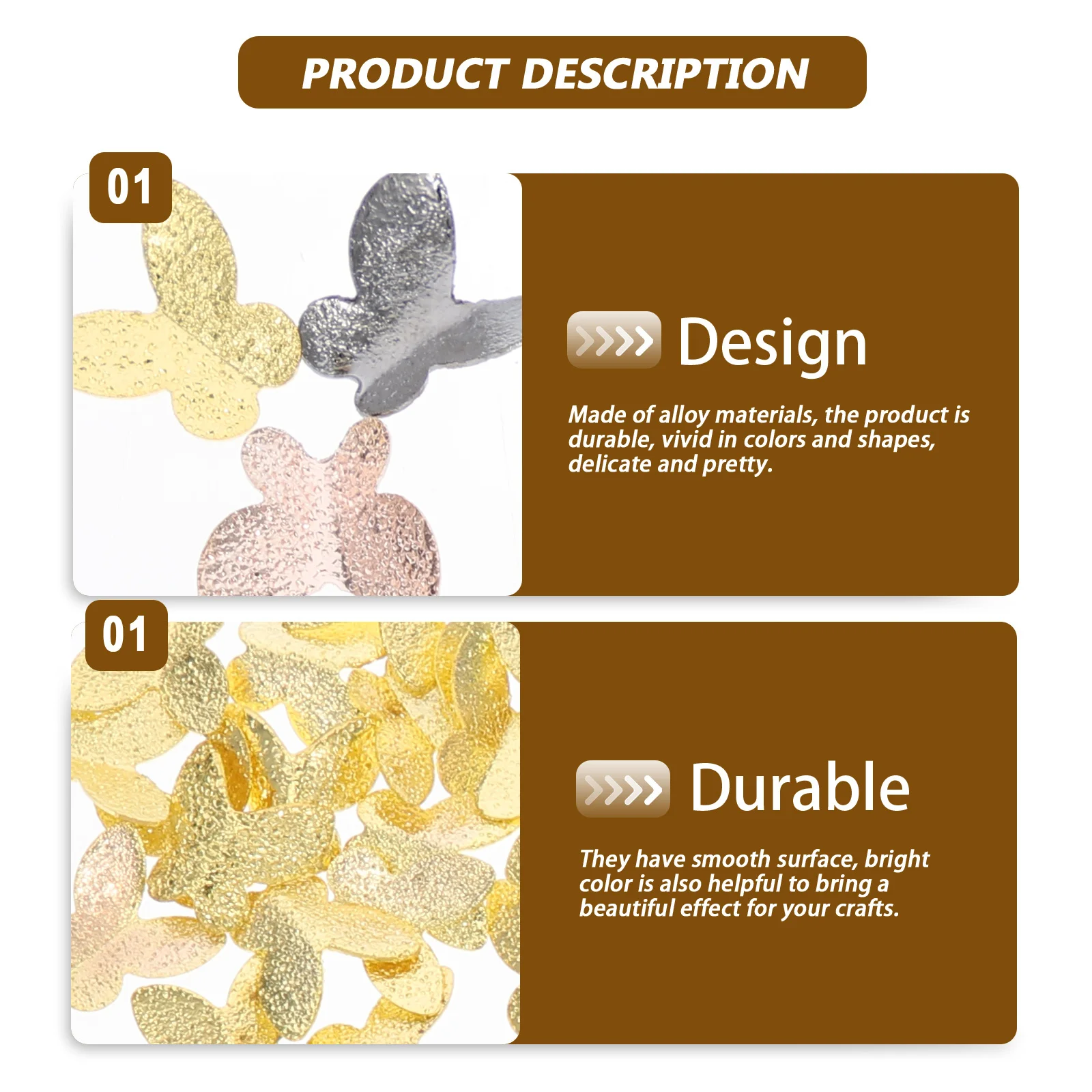 

60pcs Mini Butterfly Alloy Charms Resin Filling Diy Craft Decor Jewelry Accessories Epoxy Filler Supplies For Phone Case Nail