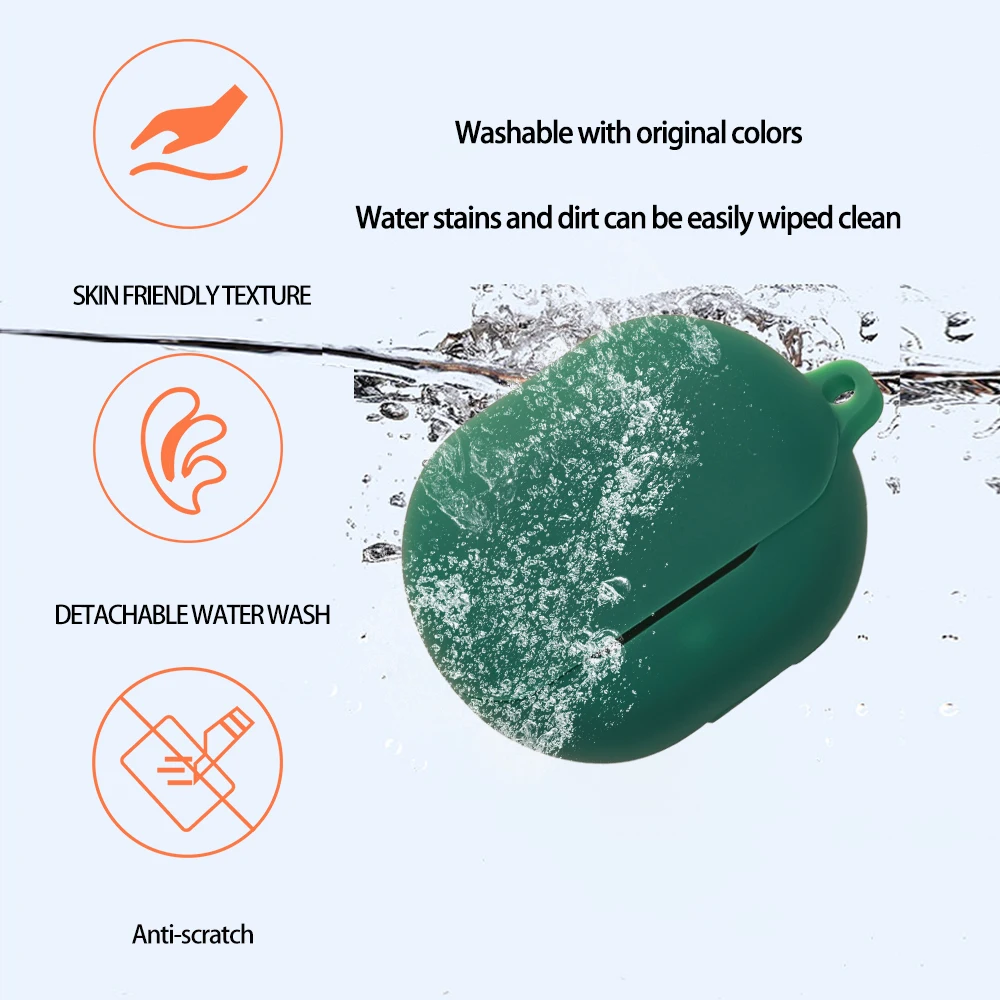 

Silicone Case for SoundPeats Air 6 HS Wireless Earbuds with Keychain,Soft Protective Shockproof Shell Cover