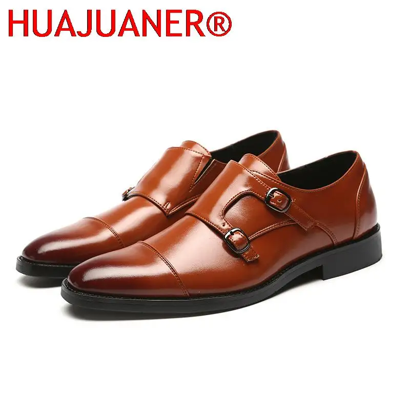 

Men's Dress Shoes Formal Men Monk Shoes Oxford Shoes For Men Wedding Dress Brand Leather Double Buckles Shoes Big Size