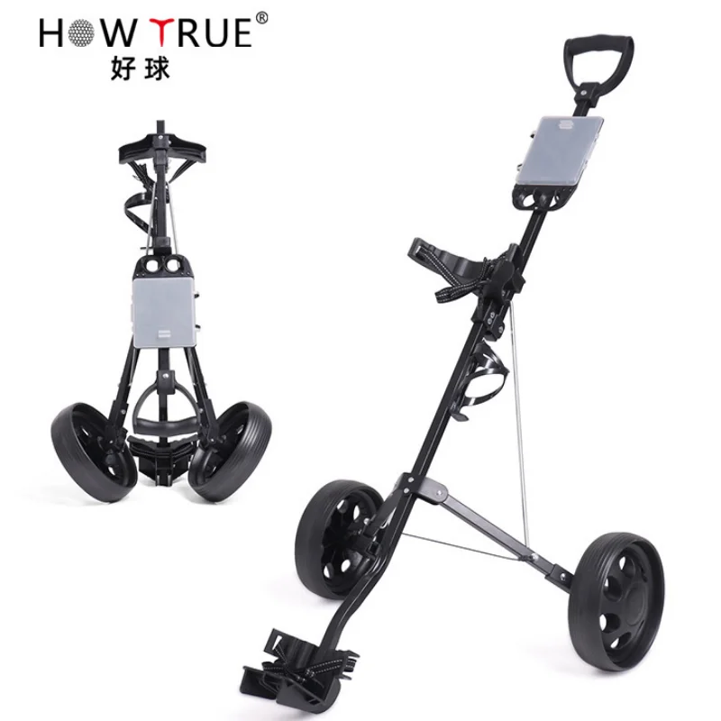 

Golf Trolley with Foot Brake and Scorecard, 2 Wheels, Adjustable Handle Angle Smallest Folding Lightweight Golf Push Cart