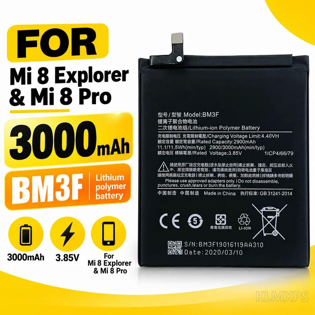 BM3F Lithium Replacement Battery For Xiaomi Mi 8 / Mi 8 Pro, Built-in Mobile Phone Battery for Smartphone Repair and Replacement