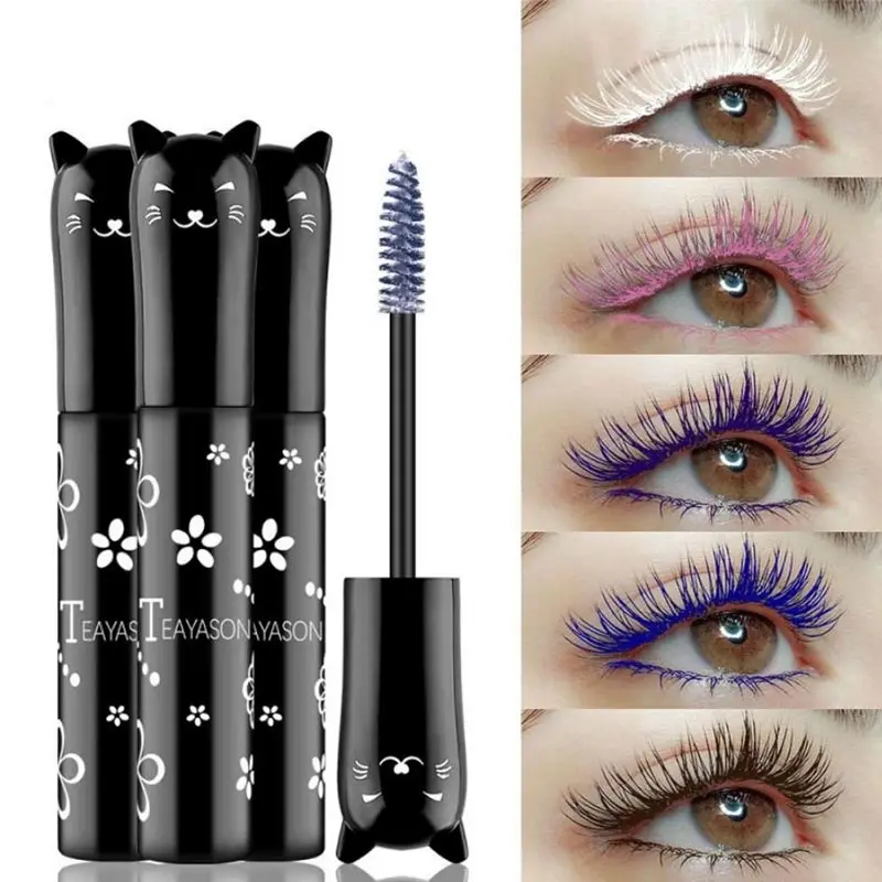 6-kleuren mascara dikke krul waterdichte natuurlijke wimper langdurige blauw wit groen roze zwart oogmake-up voor Koreaanse cosmetica ﻿