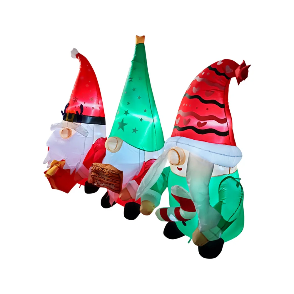 عيد الميلاد 7FT/2.1M نفخ ثلاثة الأقزام مع هدية زينة ساحة صندوق ، أضواء LED المدمجة ، لعيد الميلاد حديقة فناء الحديقة #4