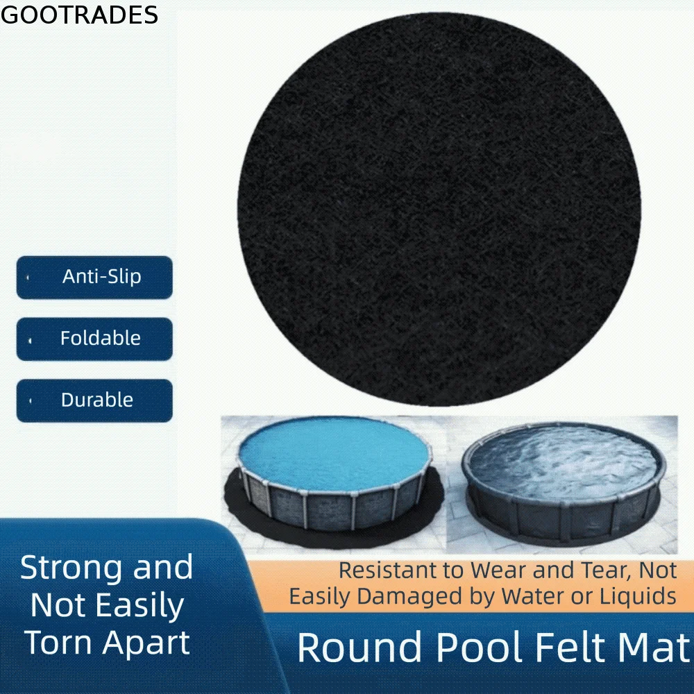 Thin Felt Pool Liner Pad Durable Shock-Absorbing Puncture Resistant Pad Protective Layer Foldable Pool Cushion Water Play