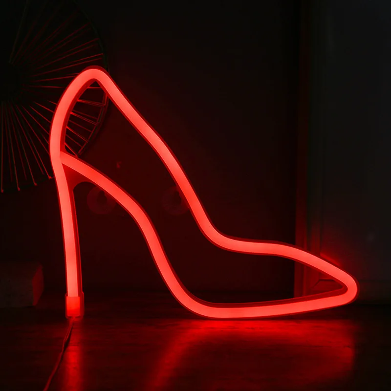 High heels LED Neon Sign USB/Battery Powered LED Light for Bedroom Room Decoration Gift Night Light Decoration Party Holiday