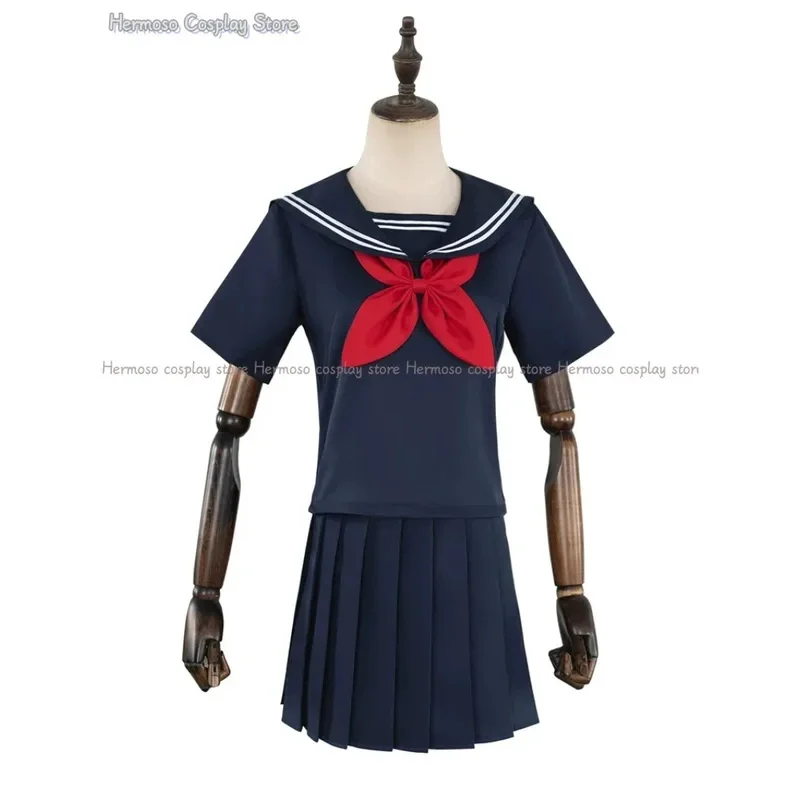 A;3\v,7'd/Anime My Hero Academia Himiko Toga Cosplay Costume Quality JK Uniform Skirts Wig High School Girls Dress Hai6'b\7.n;8/ - view 6