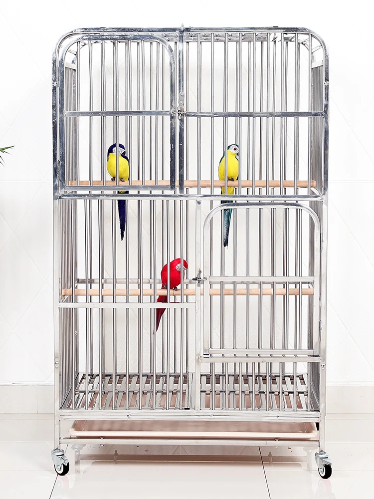 Stainless Steel Golden Steel Parrot Bird Cage Medium Thrush Brother Pet Cage Metal Large Cage Large Parrot Cage