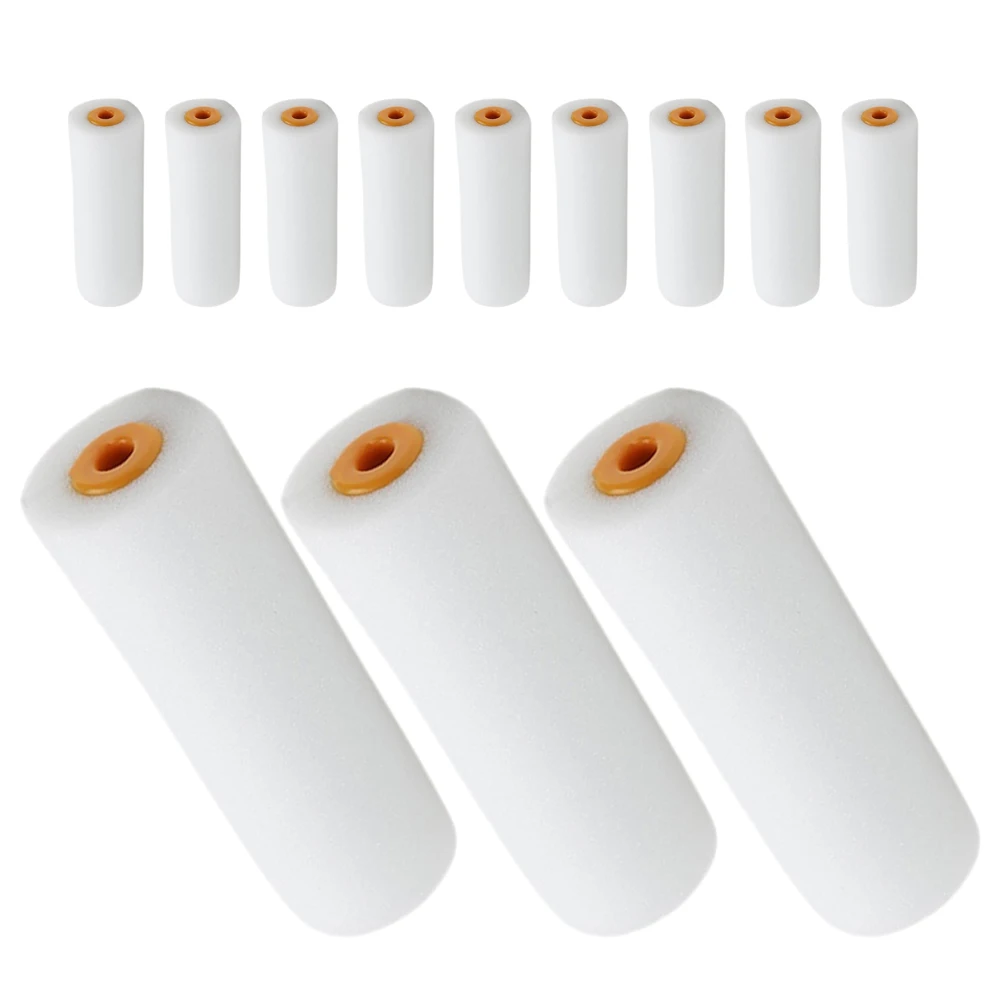 

12Pcs Foam Mini Paint Brush High Density for Walls Paint Roller Cover Furniture White Color Smooth Finish Easy Cleaning
