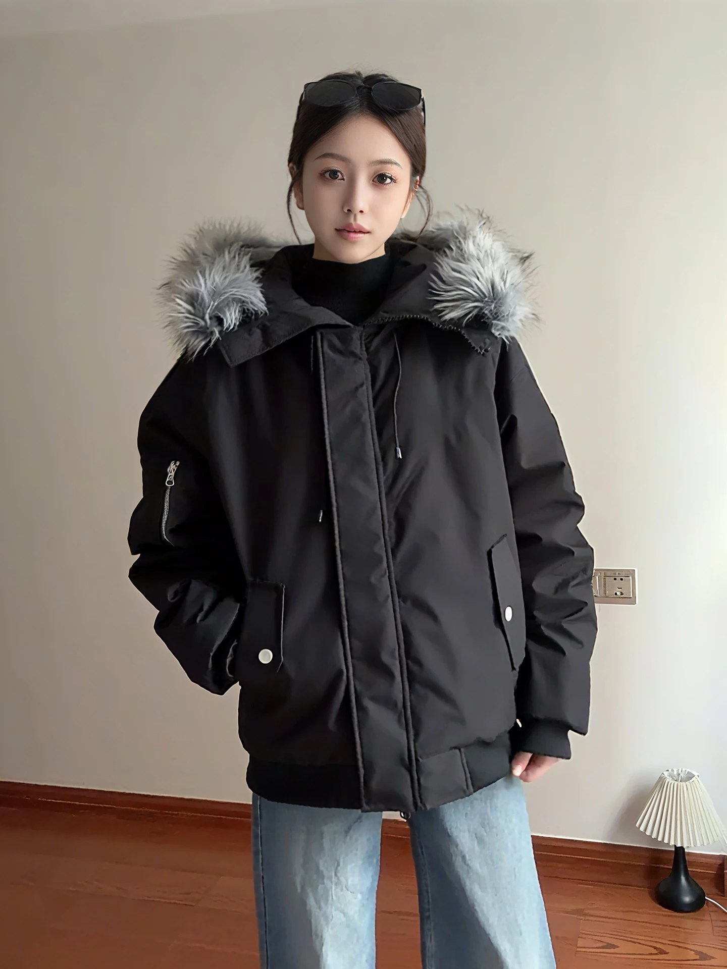 

Зимняя утепленная куртка-парка Bla American Sle с меховым воротником и капюшоном для мужчин и женщин, модель Cleanfit Bread Coat