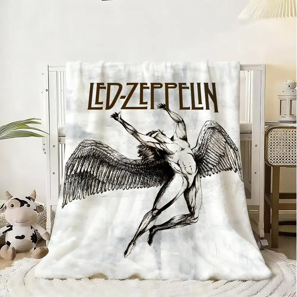 Band L-Led Z-Zeppelin Throw Flannel Fluffy Soft Blanket Warm Skin-Friendly Throw for Sofa Bed Office Nap Winter