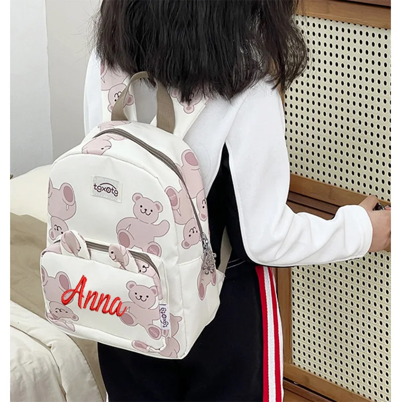 Personalized Name for Kindergarten Children's School Bag 2024 New Cute Cartoon Boys Baby Backpack Little Girls Outgoing Backpack