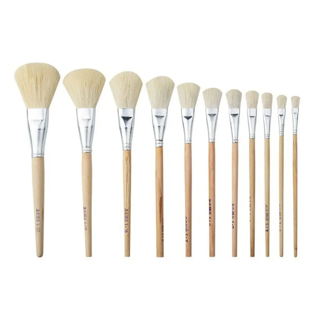 

Soft Goat Hair Painting Pen Wood Color Reusable Goat Hair Mop Brush Versatile High Quality Blend Mop Brush Set Pottery