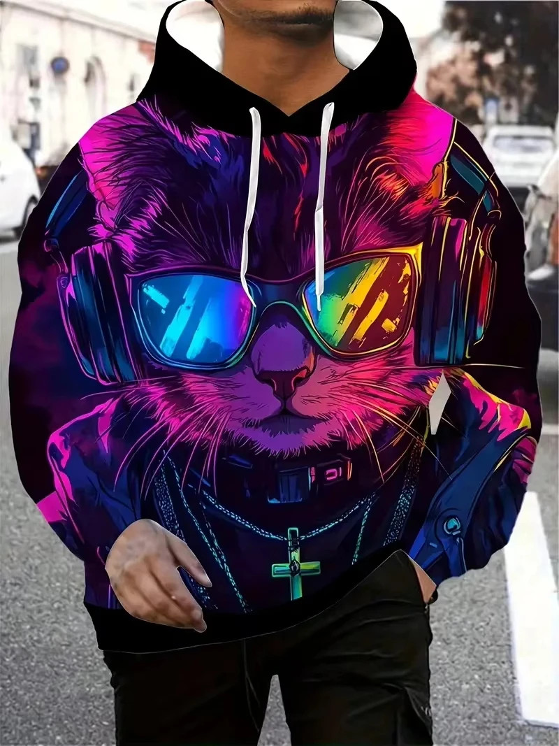 

Толстовки с котом для мужчин и женщин, уличная одежда, толстовки с 3d принтом животных и кошек, большие размеры, унисекс, толстовка в стиле Харадзюку, детская толстовка, женская толстовка