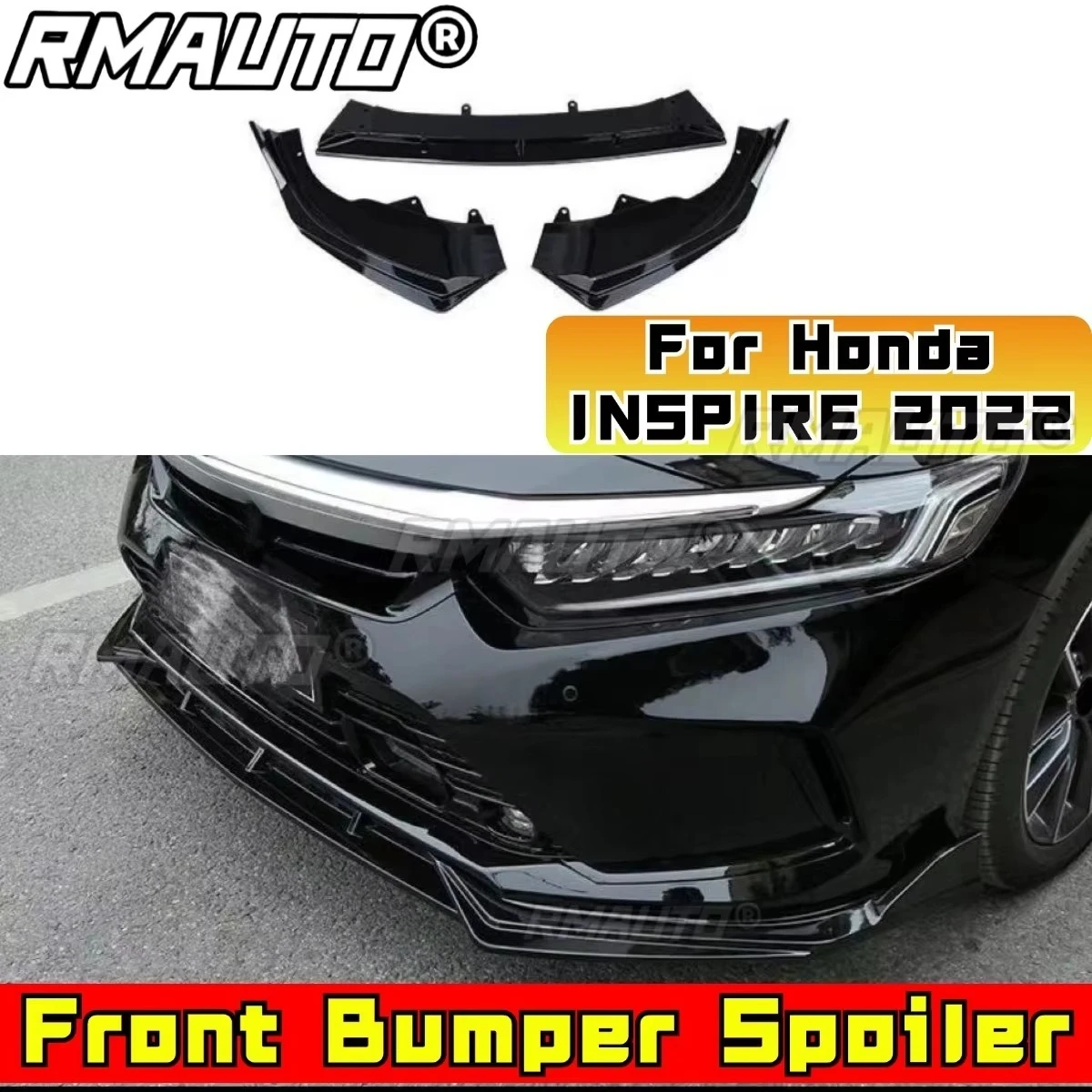 

For Honda INSPIRE 2022 Car Front Bumper Lip Splitter Diffuser Modification Part Gloss Black Bumper Lip Modification Part