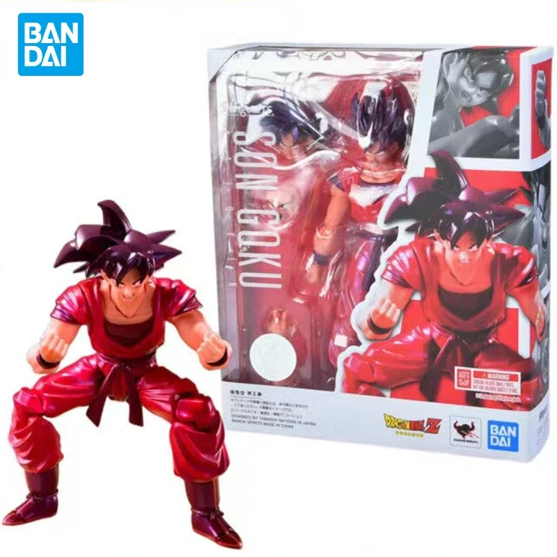 In Stock Original Bandai Dragon Ball Z S.H.Figuarts Son Goku Kaio Ken  Son Goku 2.0 Action Figure Boxed Toy Model Holiday Gifts