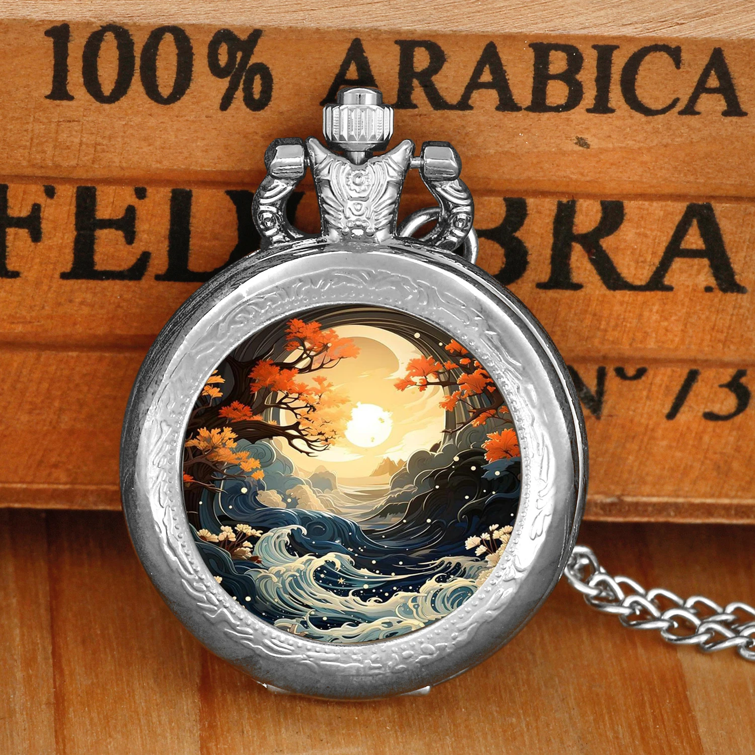 Creative Moon Anime Theme Quartz Pocket Watch para Homens e Mulheres, Colar Pingente, Corrente de Relógio, Relógios Infantis, Aniversário, Presente