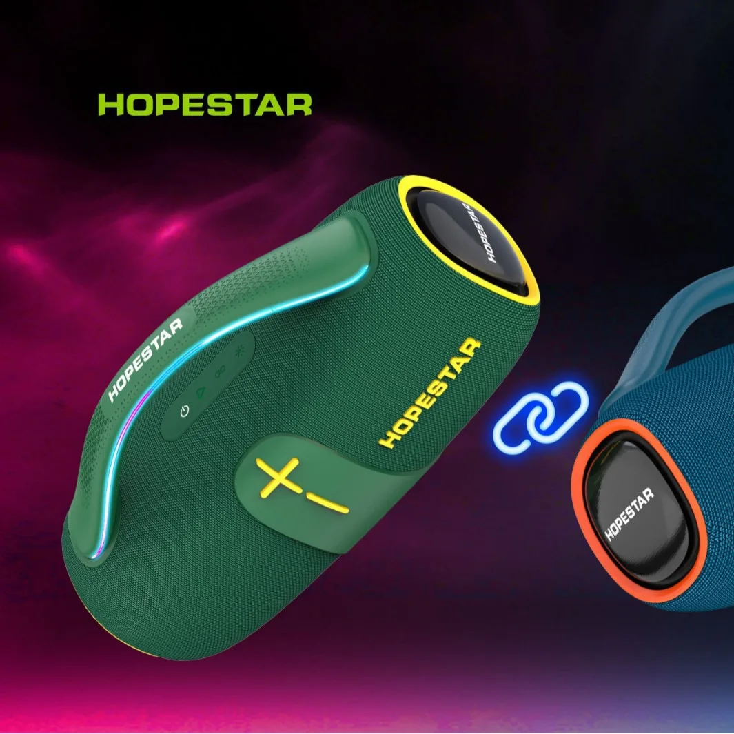 

HOPESTAR H85 Portable Outdoor Subwoofer Wireless Speaker Colorful Light Party Computer Mobile Phone Karaoke Player AUX