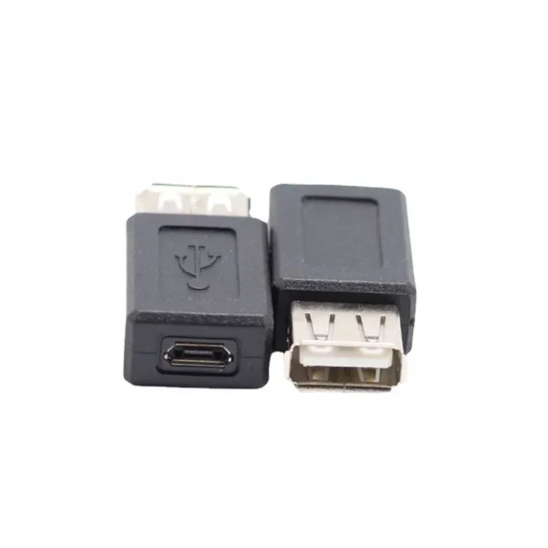 Novo preto usb 2.0 tipo a fêmea para micro usb b fêmea adaptador conversor de tomada usb 2.0 para micro conector usb