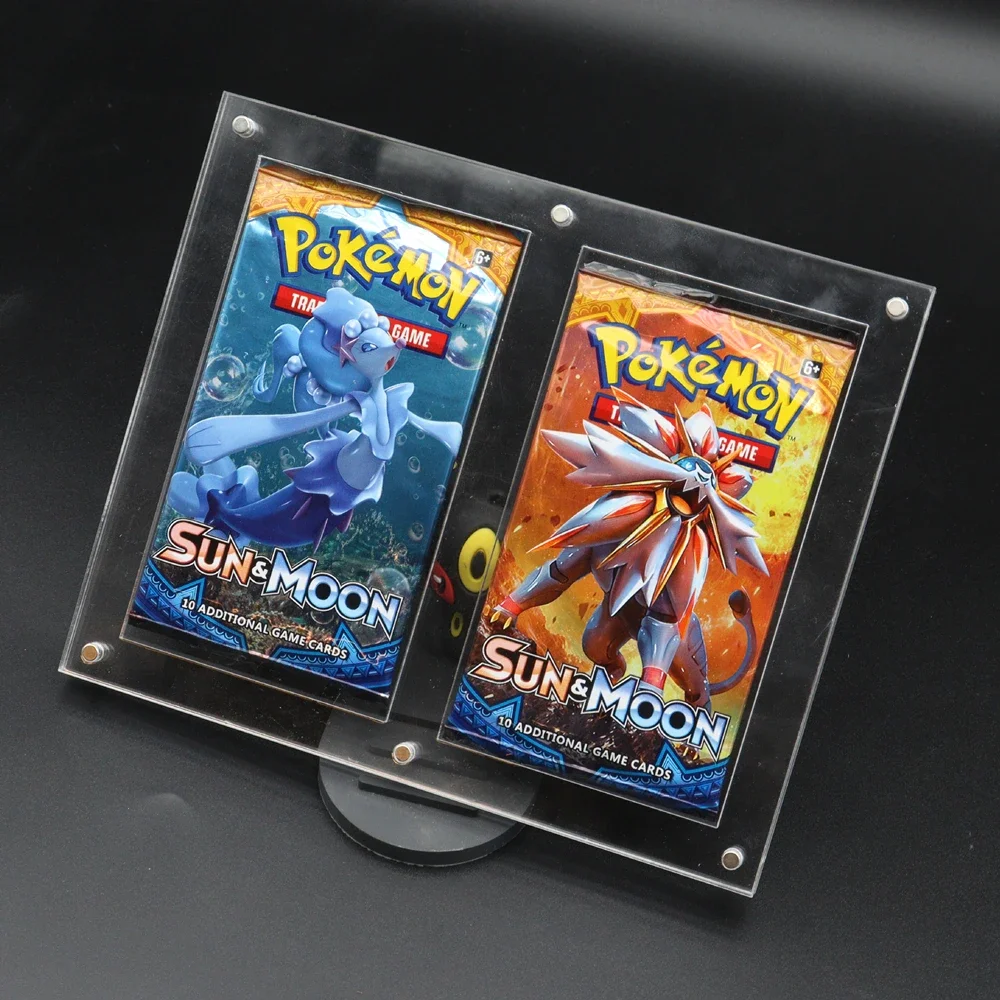 1/2/3/4/5 Slot Pokemon Case Card Packs Holder Display Collection Game Cards Protector Magnetic Clear Magic Yugioh Plexiglass Box