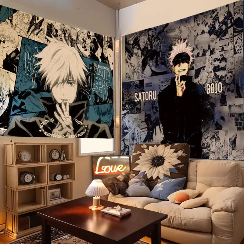 Cosplay Jujutsu Kaisen Gojo Satoru Geto Suguru Okkotsu Yuta Wall Fabric Background Cloth Hanging Scroll Decoration Dormitory