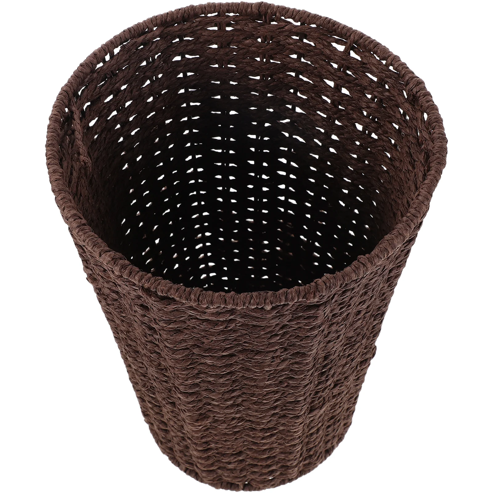 

Paper Rope Woven Trash Can Decorative Storage Basket for Bedroom Living Room Bathroom Organizer Woven Storage Basket