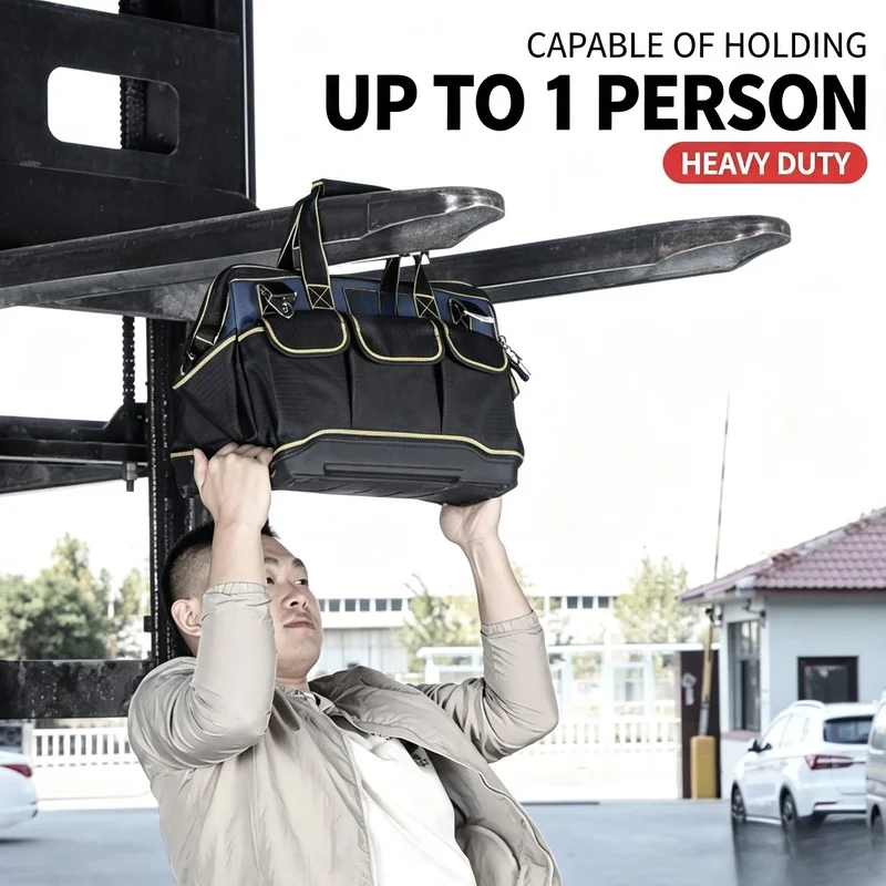 13inch Multifunctional 13 Inch Electrician Tool Bag, Thickened Large Capacity Waterproof Wear Resistant Multi-Pocket Storage Bag