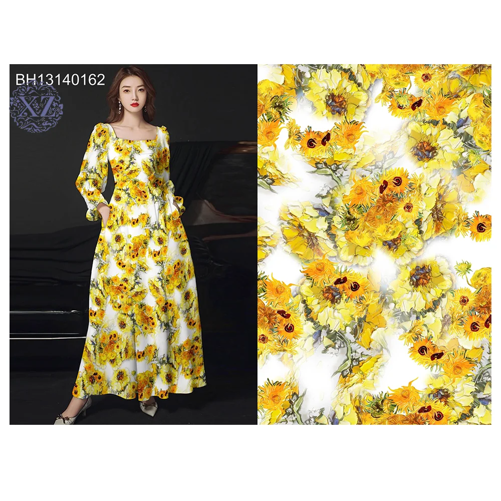 

Zhejiang Factory Custom Printed Rayon Poplin 100% Rayon Fabric Digital Printed