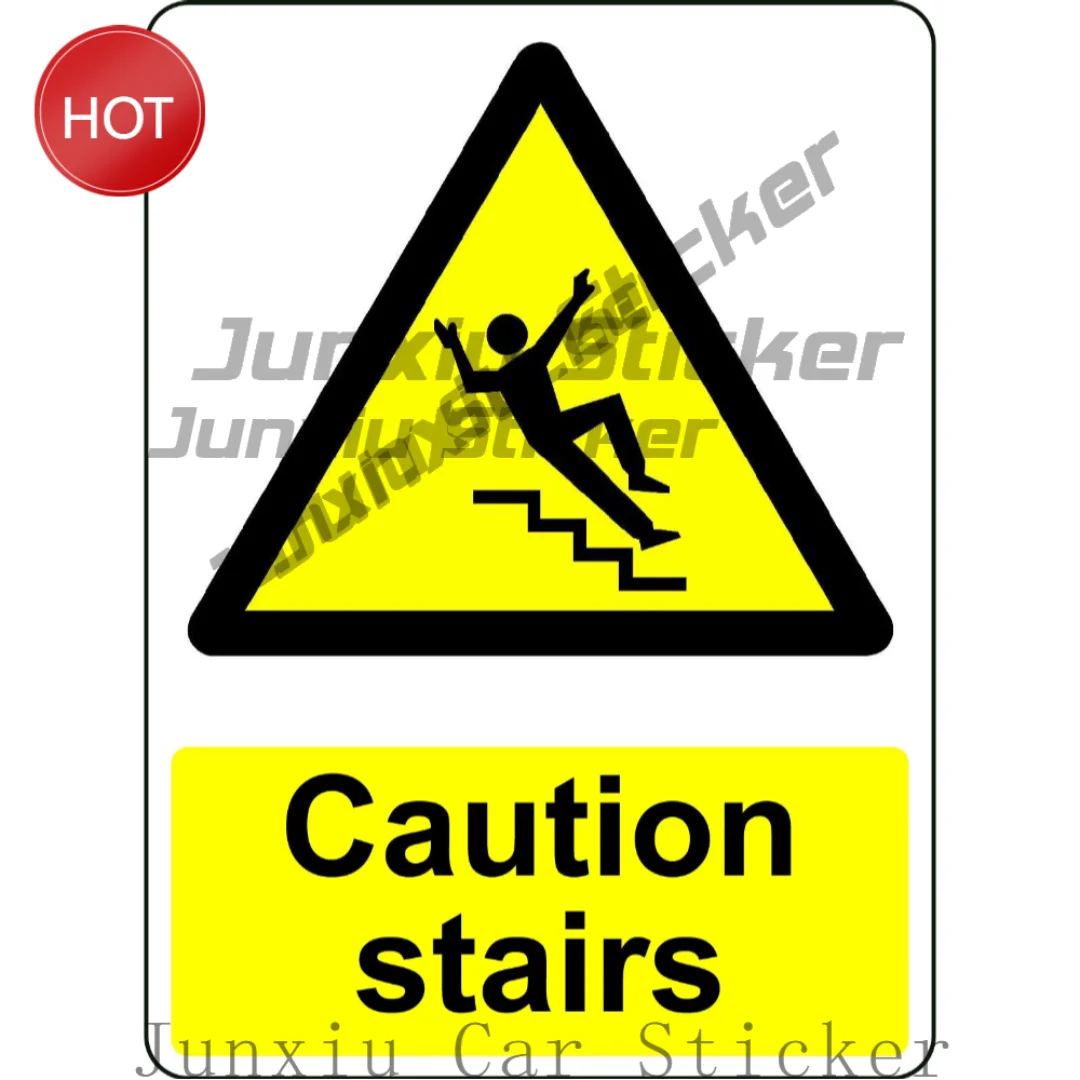 Caution Stairs PVC Safety Sticker For Walkway Entrances And Building Access Points Pedestrian Hazard Awareness Decal