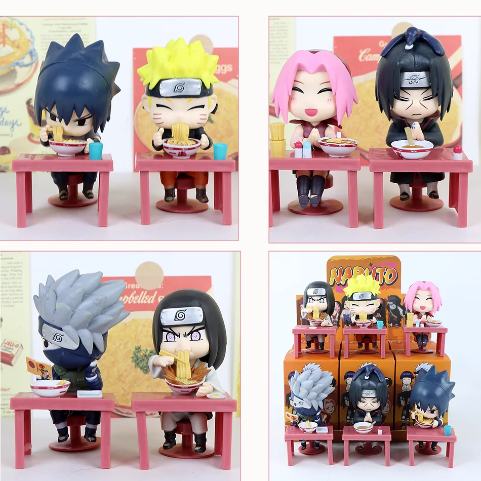 Auf Lager: Naruto Shippuden Ramen-Themen-Serie Blind Box – Chibi Mini PVC Anime-Figuren – Überraschungs-Sasuke Uchiha & Naruto Spielzeug-Geschenke