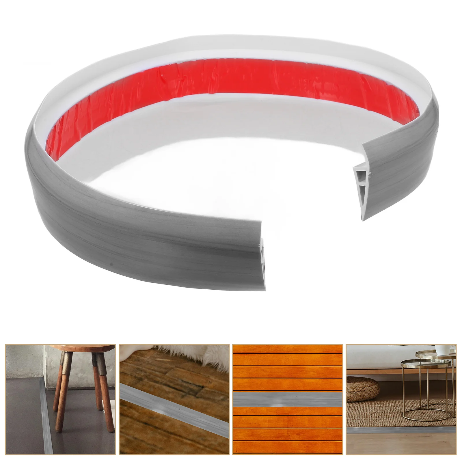 

Adjustable Floor Transition Strip Door Threshold Ramp with Wood Grain Finish for Home Office Easy Install No Tools Required