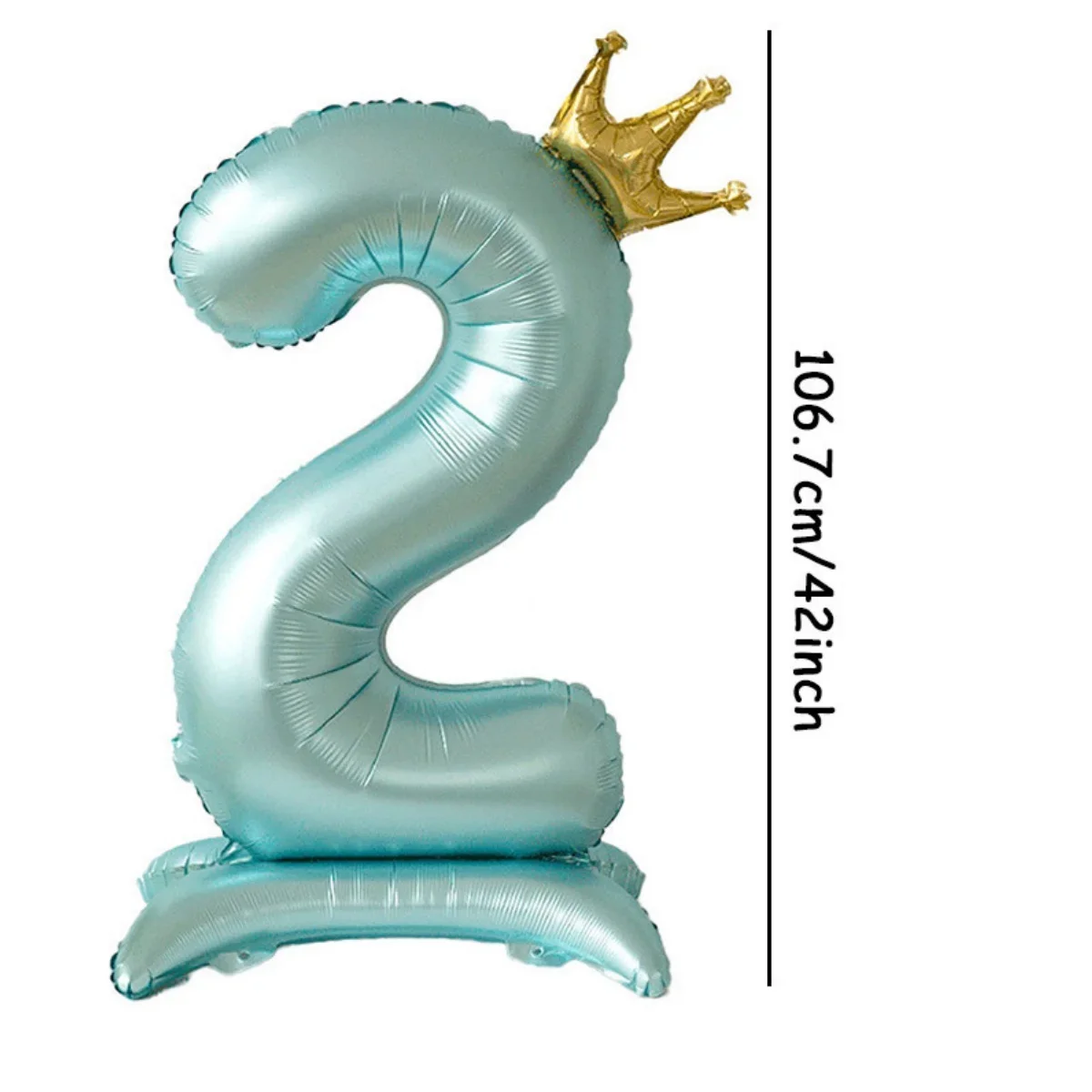 42 Zoll 0-9 Blaue Kronen-Zahlenballons Prinzessinnen-Thema Happy Birthday Party Kinder Erwachsene Deko Baby Shower Globos Jubiläums-Dekoration