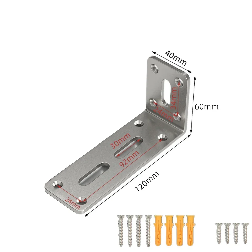 Stainless Steel 90 Degree Angle Bracket Corner Brackets Joint Bracket Fastener Furniture Door Cabinet Screens Wall With Screws