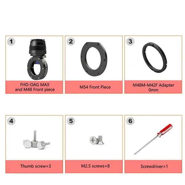 تلسكوب فلكي Player One OAG Off Axis Guider، ملحقات التصوير الفوتوغرافي في الفضاء العميق، Playerone، 1.25 بوصة، FHD-OAG