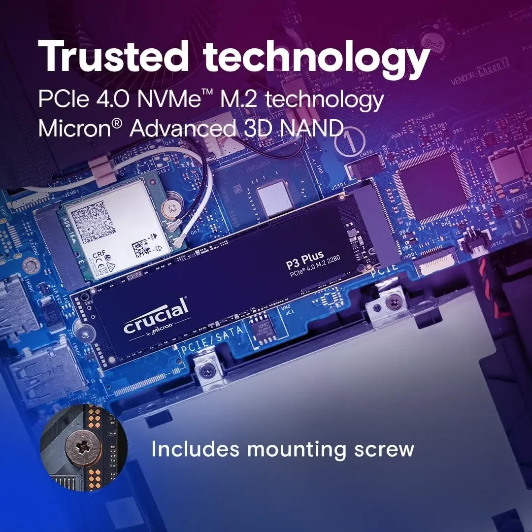 Super Fast Crucial P3 Plus NVME 2280 1TB SSD Crucial 1TB 2TB PCIe