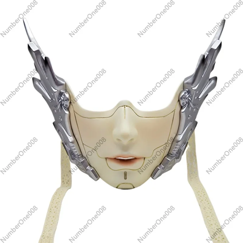 Cyberpunk Mechanical Half Face Mask, Chinese Style Masquerade Prop, Men's Metallic Costume Accessory for Party Performance