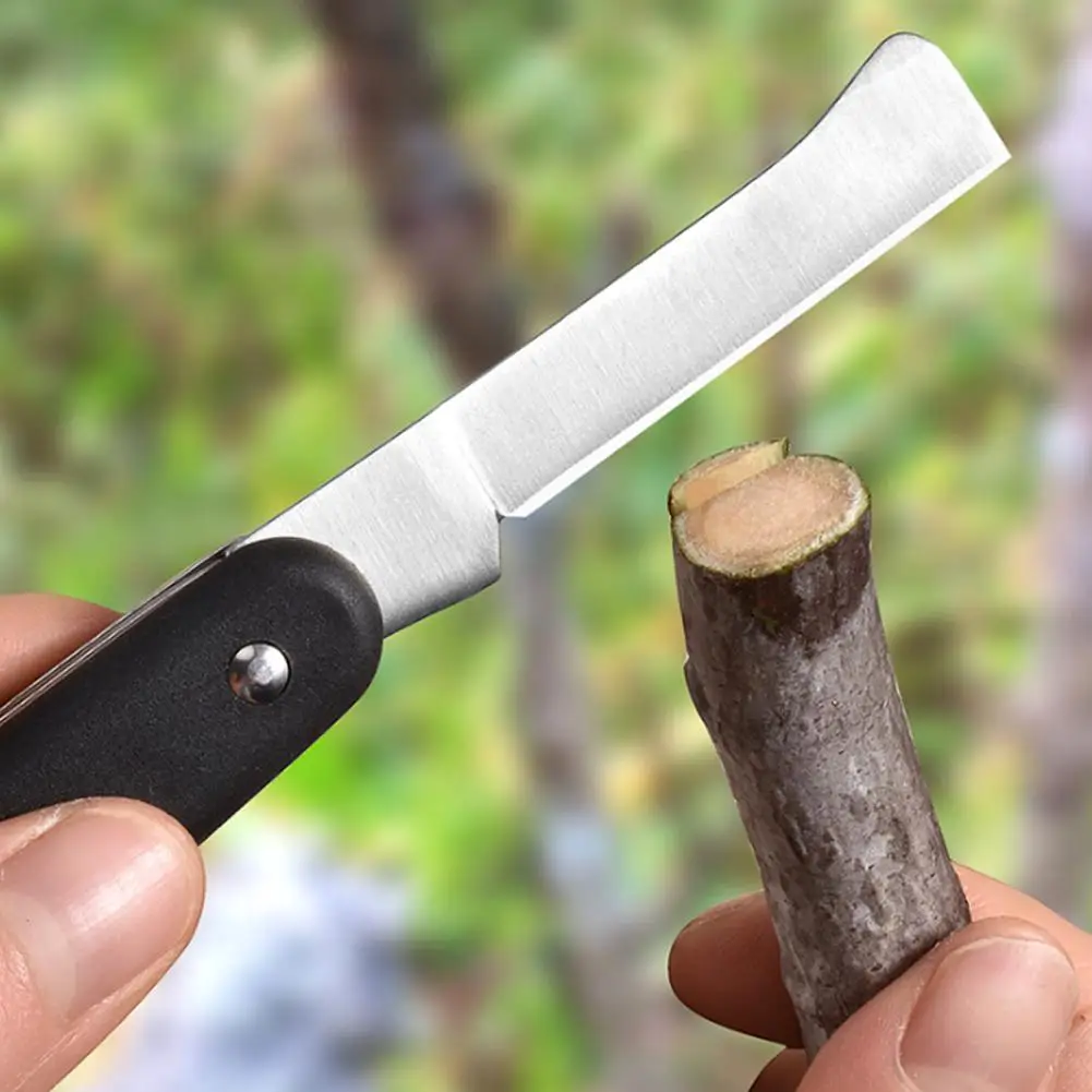 Garden Tools Foldable Grafting Pruning Knife Professional Garden Grafting Cutter Tree Pruning Stainless Steel Wooden Knife Tool