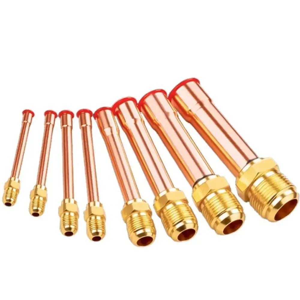 Forged Brass Air Conditioning Copper Pipe Threaded Connector SAE 1/4 3/8 5/8 1/2 3/4 Flare Pipe Fitting -20 to 120℃ Flare Pipe