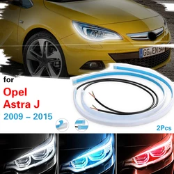 For Opel Astra J 2009-2015 2Pcs Start-Scan LED Car DRL Daytime Running Lights Auto Flowing Turn Signal Guide Thin Strip Lamp 12V