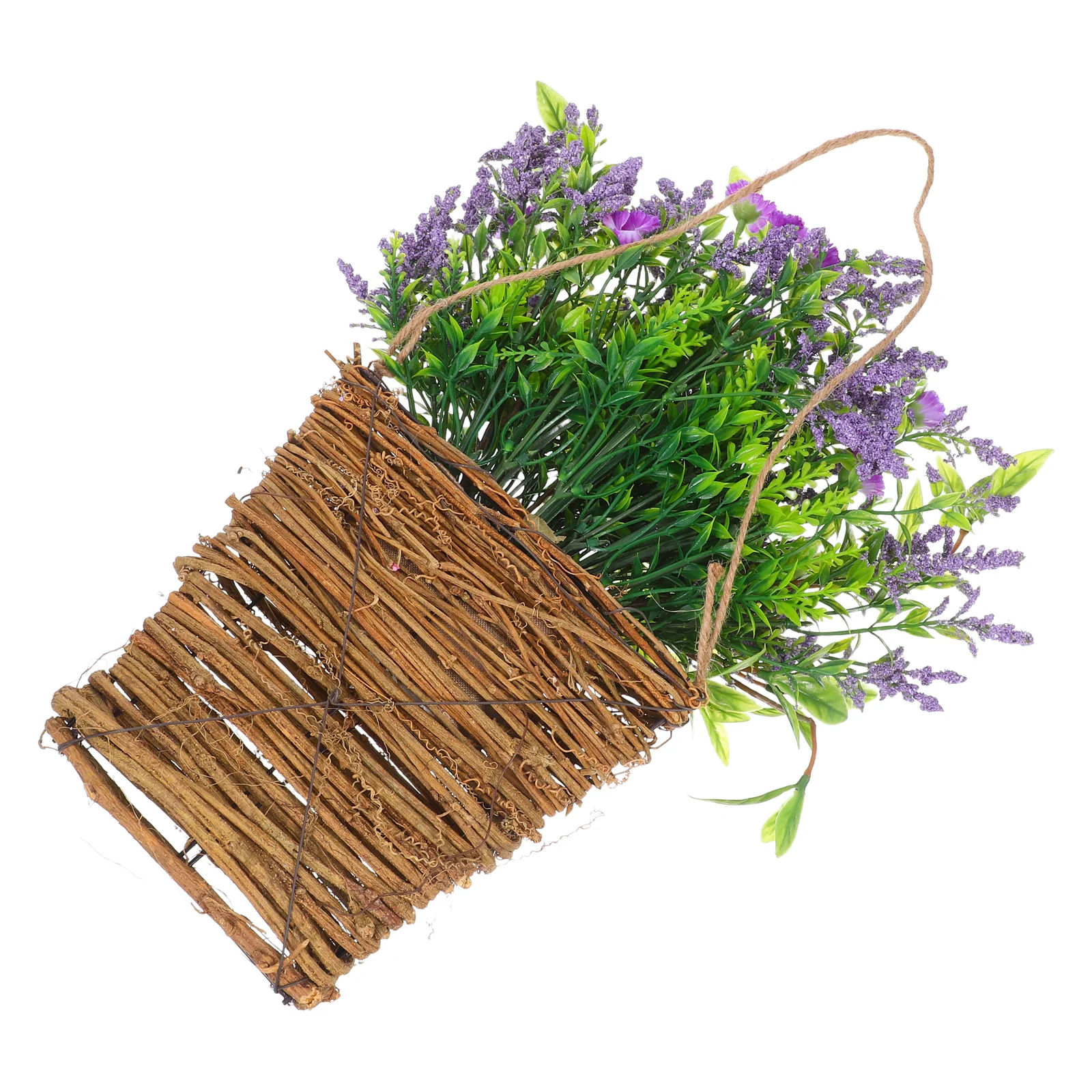 

Door Hanging Basket Realistic Artificial Flowers Rattan Wicker Spring Autumn Decor Farmhouse Floral