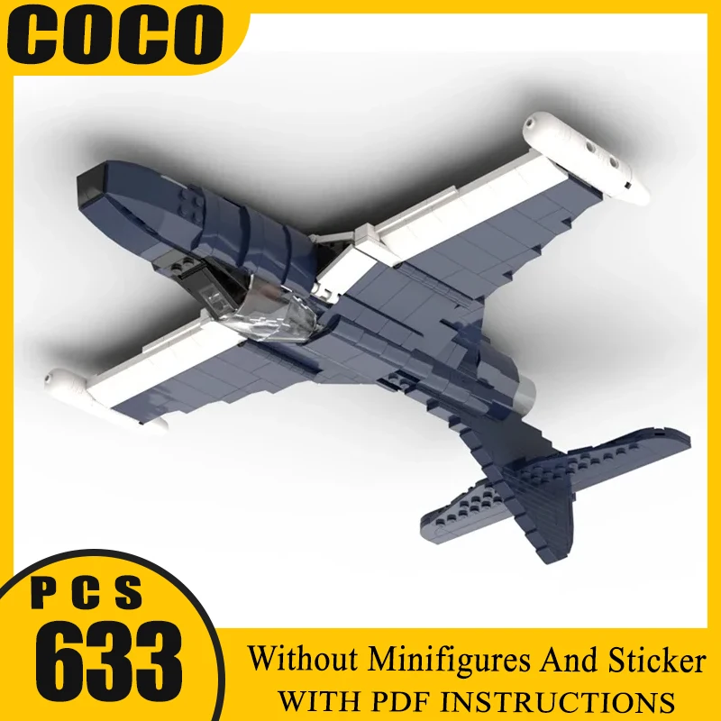 

Moc Building Bricks Military Model Navy Grumman F9F Panther Fighter Technology Blocks Gifts Christmas Toys DIY Sets Assembly