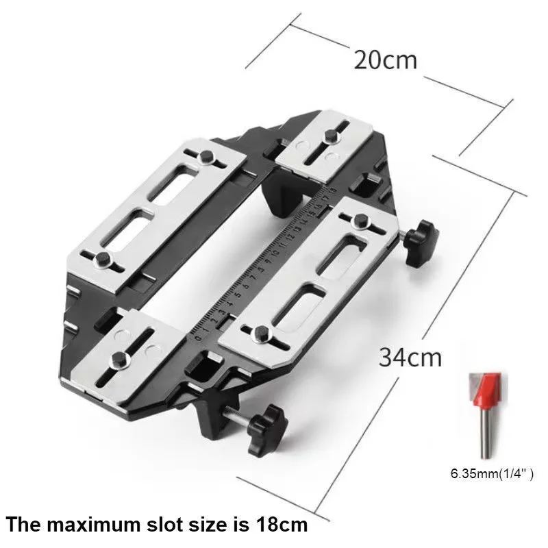 Imagem -04 - Buraco Guia Gabarito para Carpintaria Porta Dobradiça Modelo Buraco Abridor Posicionamento Slot Localizador para Gabinete Jmb Roteador Instalação