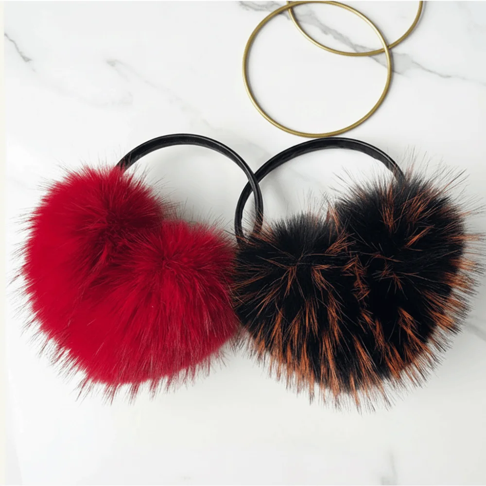 Cozy Faux Fur Simulated Fur Earmuffs Oversize Thickened Ear Warmer Coldproof Fluffy Faux Fur Earmuffs for Men and Women