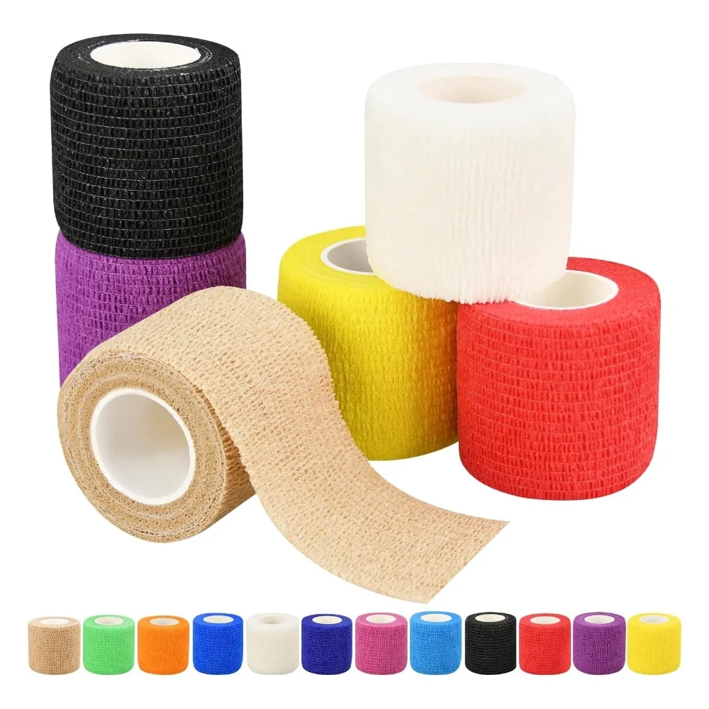 

Новинка, 12 шт., 5 см x 4,5 м, спортивный комплект эластичных бинтов, лента для первой помощи для растяжений запястья, ладони, пальца, руки, колена, лодыжки, ноги, татуировки домашних животных