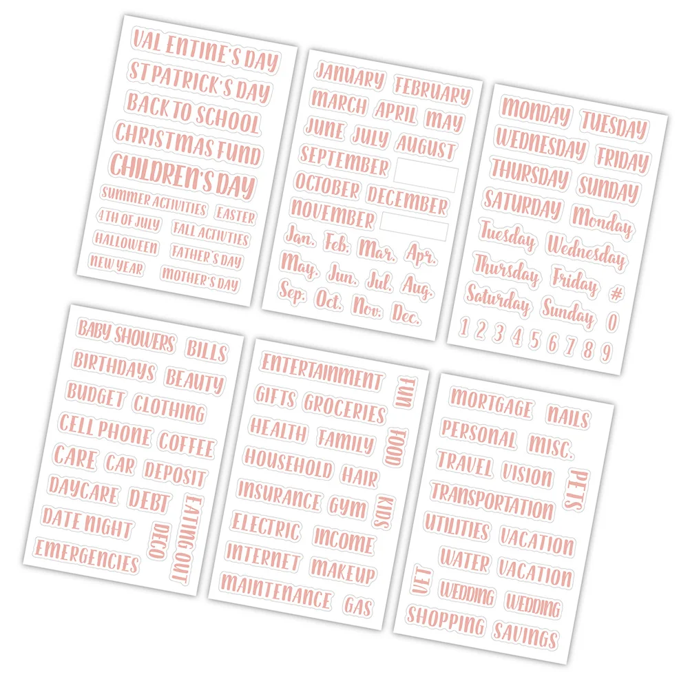 117pcs Budget Binder Stickers Portable Rose Gold Budget Sticker Durable and Practical Label Stickers