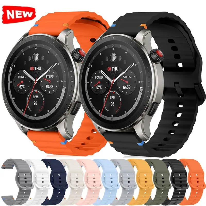 20mm 22mm Silicone Band For Amazfit T-Rex 3 Pro 48mm/Balance 3 2/GTS/GTR 4 3 2 47MM/Bip 6 5 3/Bip Max/Cheetah 2 Ultra/Active 3 2